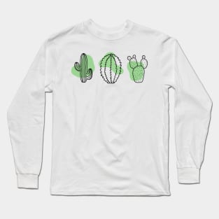 Cactus Line Drawing 2 Long Sleeve T-Shirt